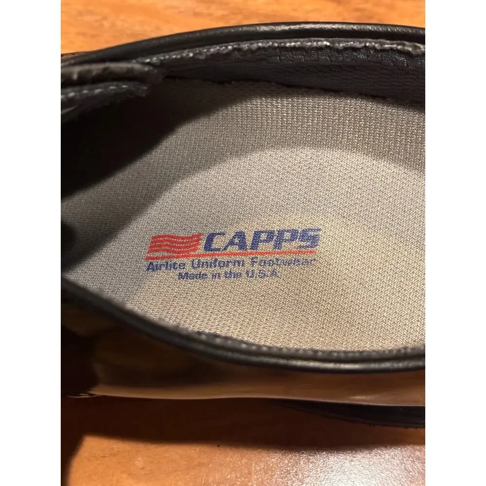 Capps Airlite men’s 12.5D uniform footwear. Black patent leather, regulation
